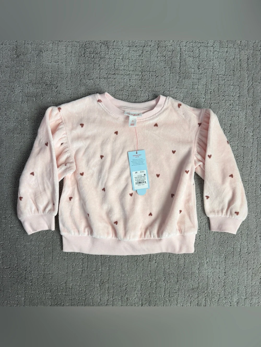 Cat & Jack pink heart crewneck sweatshirt
